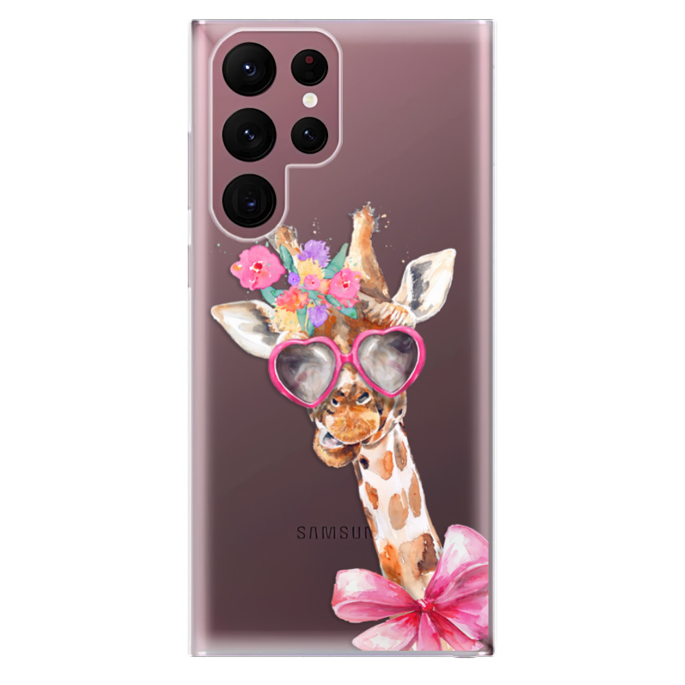 Odolné silikonové pouzdro iSaprio - Lady Giraffe - Samsung Galaxy S22 Ultra 5G