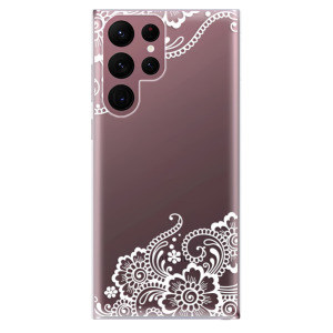 Silikonové pouzdro iSaprio - Samsung Galaxy S22 Ultra 5G - White Lace 02