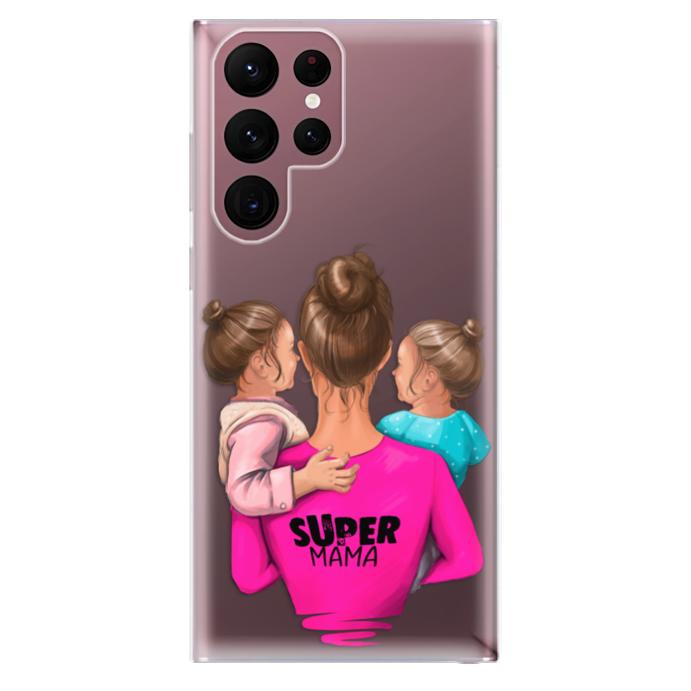 Odolné silikonové pouzdro iSaprio - Super Mama - Two Girls - Samsung Galaxy S22 Ultra 5G