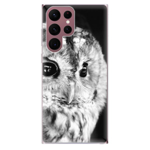 Silikonové odolné pouzdro iSaprio - BW Owl na mobil Samsung Galaxy S22 Ultra 5G