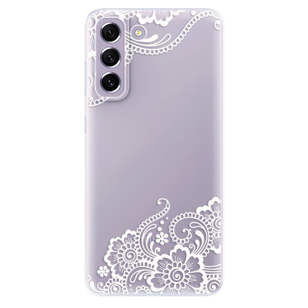 Silikonové odolné pouzdro iSaprio - White Lace 02 na mobil Samsung Galaxy S21 FE 5G (Odolný silikonový kryt, obal, pouzdro iSaprio - White Lace 02 na mobilní telefon Samsung Galaxy S21 FE 5G)