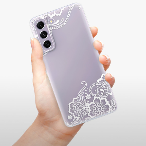 Silikonové pouzdro iSaprio - Samsung Galaxy S21 FE 5G - White Lace 02