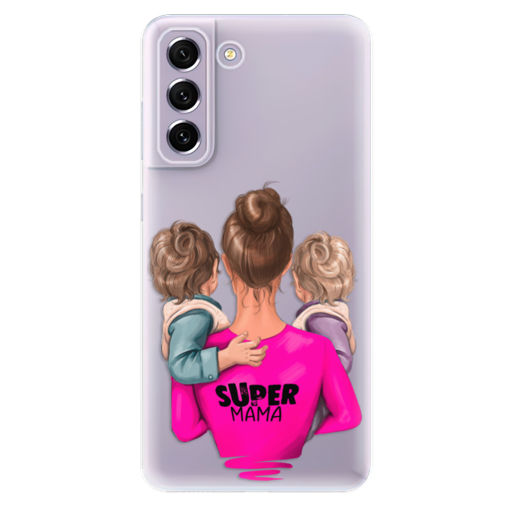 Odolné silikonové pouzdro iSaprio - Super Mama - Two Boys - Samsung Galaxy S21 FE 5G