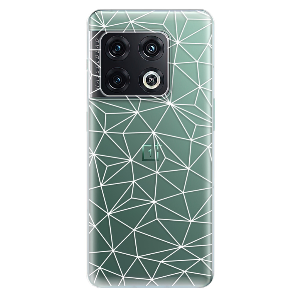 Odolné silikonové pouzdro iSaprio - Abstract Triangles 03 - white - OnePlus 10 Pro