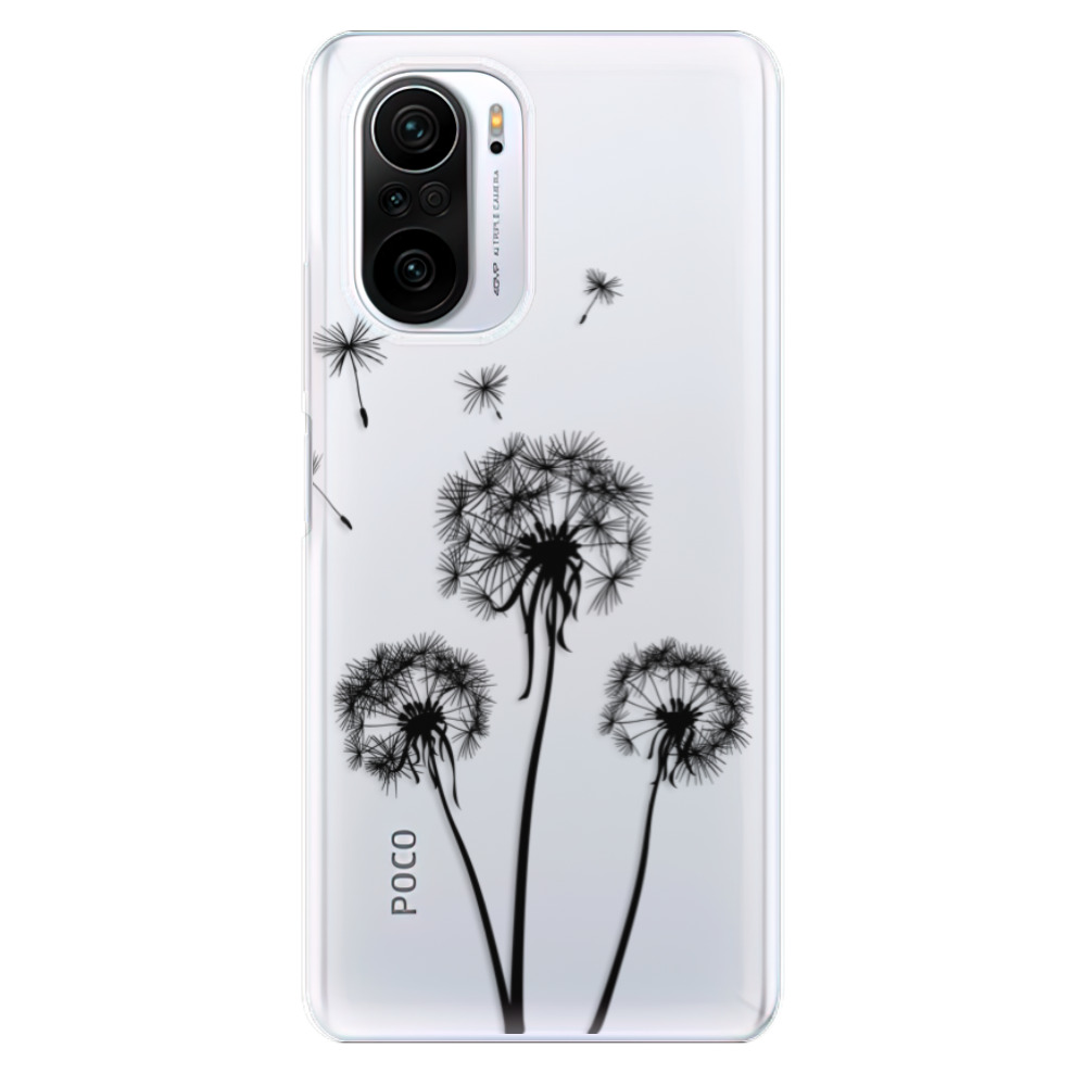 Odolné silikonové pouzdro iSaprio - Three Dandelions - black - Xiaomi Poco F3