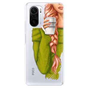 Silikonové odolné pouzdro iSaprio - My Coffe and Redhead Girl na mobil Xiaomi Poco F3