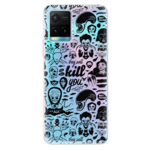 Silikonové odolné pouzdro iSaprio - Comics 01 - black na mobil Vivo Y21 / Y21s / Y33s