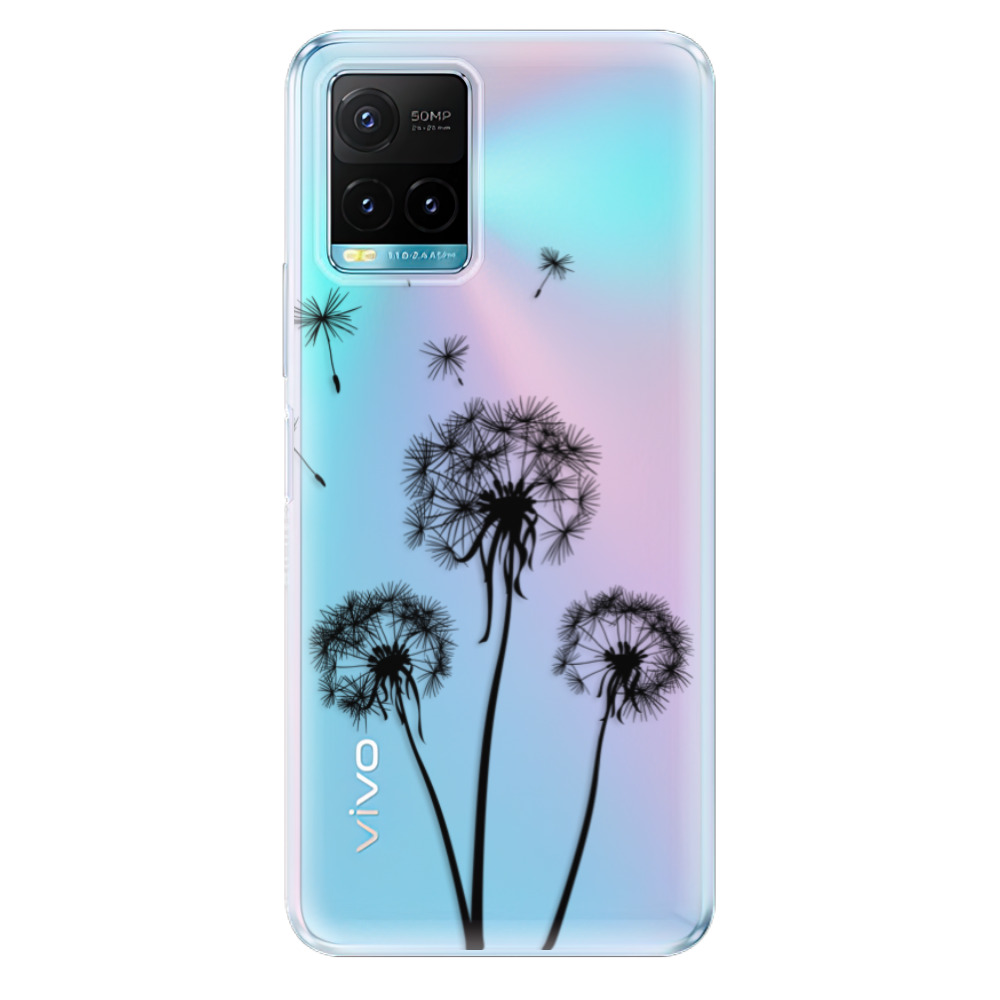 Silikonové odolné pouzdro iSaprio - Three Dandelions - black na mobil Vivo Y21 / Y21s / Y33s (Odolný silikonový kryt, obal, pouzdro iSaprio - Three Dandelions - black na mobilní telefon Vivo Y21 / Y21s / Y33s)