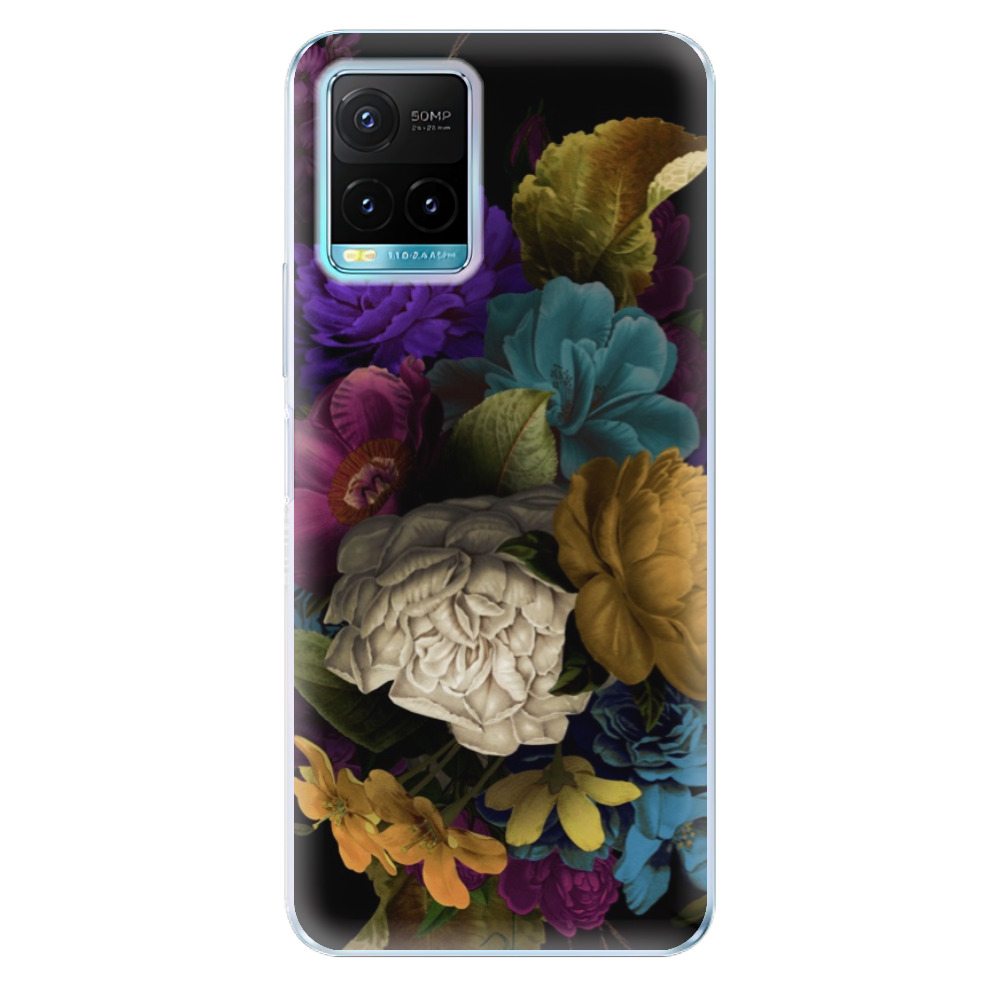 Silikonové odolné pouzdro iSaprio - Dark Flowers na mobil Vivo Y21 / Y21s / Y33s (Odolný silikonový kryt, obal, pouzdro iSaprio - Dark Flowers na mobilní telefon Vivo Y21 / Y21s / Y33s)
