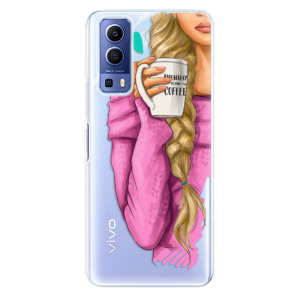 Silikonové odolné pouzdro iSaprio - My Coffe and Blond Girl na mobil Vivo Y52 5G