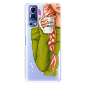 Silikonové odolné pouzdro iSaprio - My Coffe and Redhead Girl na mobil Vivo Y52 5G