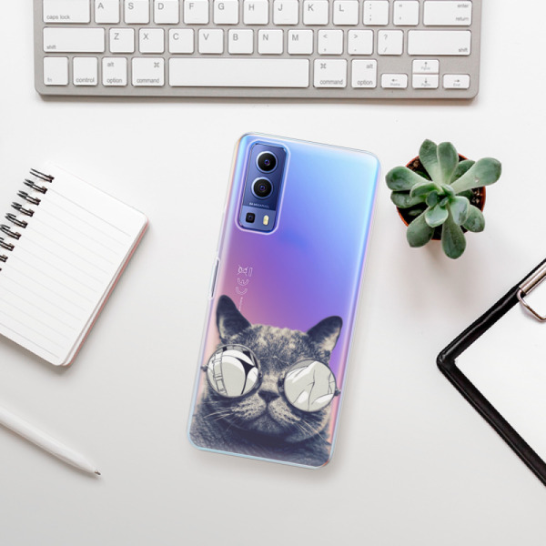 Silikonové pouzdro iSaprio - Vivo Y72 5G - Crazy Cat 01