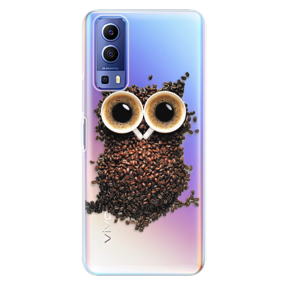 Silikonové odolné pouzdro iSaprio - Owl And Coffee na mobil Vivo Y72 5G (Odolný silikonový kryt, obal, pouzdro iSaprio - Owl And Coffee na mobilní telefon Vivo Y72 5G)