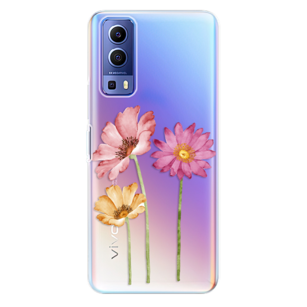 Silikonové odolné pouzdro iSaprio - Three Flowers na mobil Vivo Y72 5G (Odolný silikonový kryt, obal, pouzdro iSaprio - Three Flowers na mobilní telefon Vivo Y72 5G)