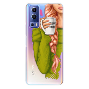 Silikonové odolné pouzdro iSaprio - My Coffe and Redhead Girl na mobil Vivo Y72 5G