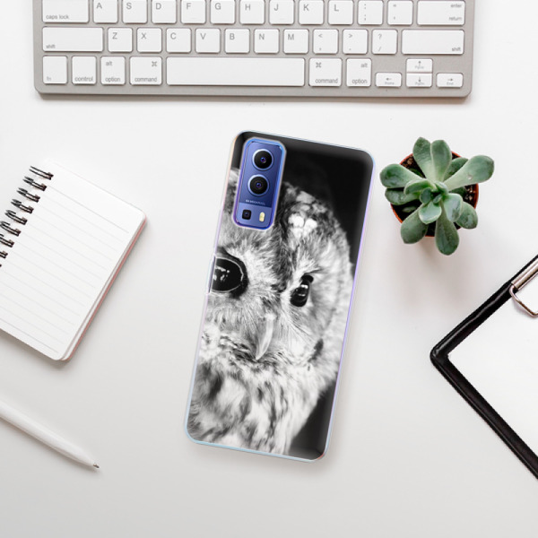 Silikonové pouzdro iSaprio - Vivo Y72 5G - BW Owl