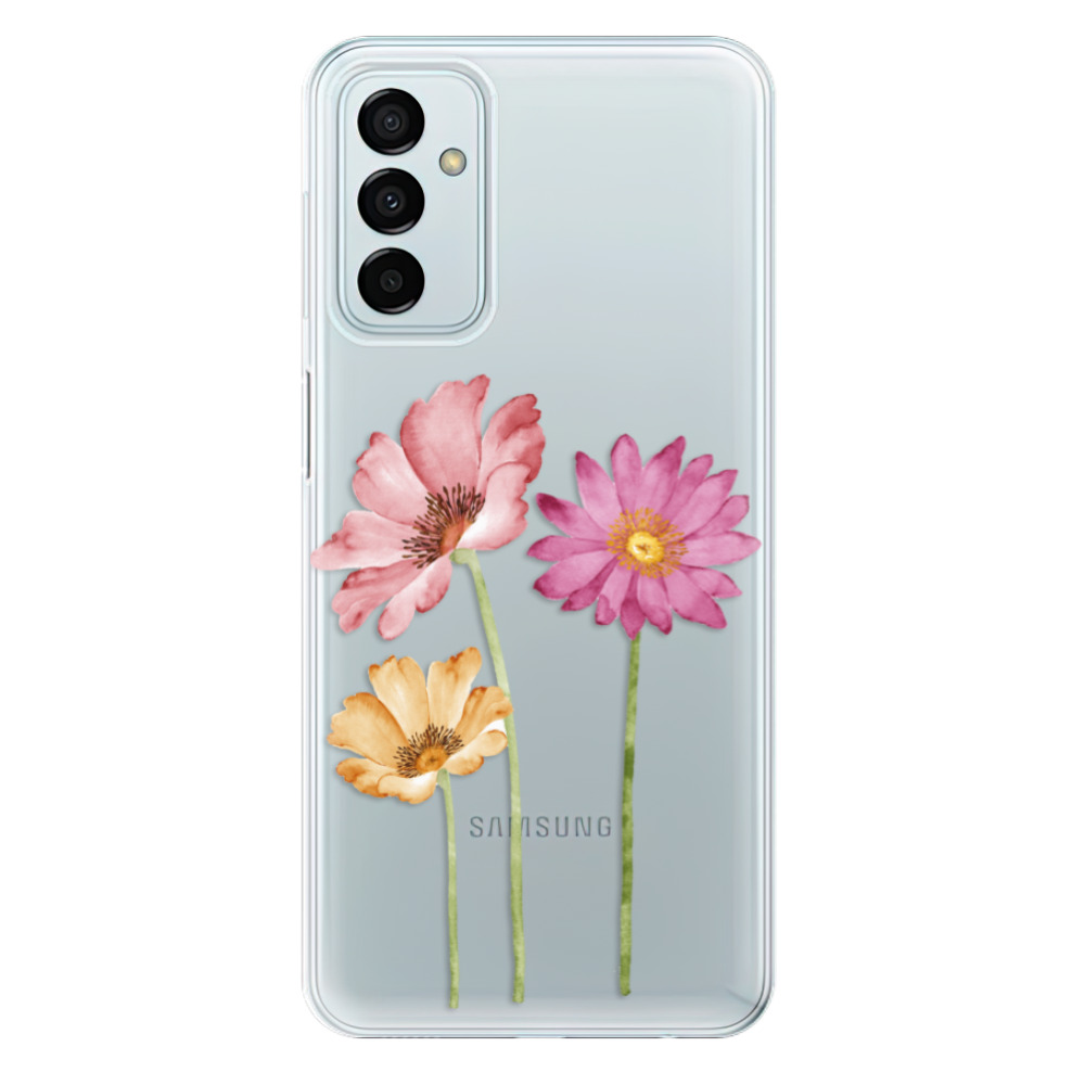 Silikonové odolné pouzdro iSaprio - Three Flowers na mobil Samsung Galaxy M23 5G (Silikonový odolný kryt, obal, pouzdro iSaprio - Three Flowers na mobilní telefon Samsung Galaxy M23 5G)