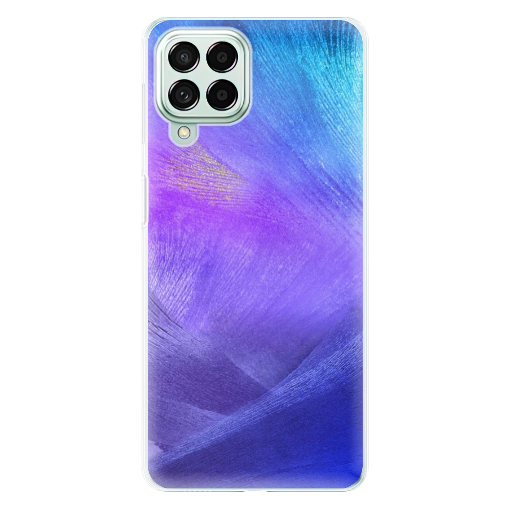 Silikonové odolné pouzdro iSaprio - Purple Feathers na mobil Samsung Galaxy M53 5G (Silikonový odolný kryt, obal, pouzdro iSaprio - Purple Feathers na mobilní telefon Samsung Galaxy M53 5G)
