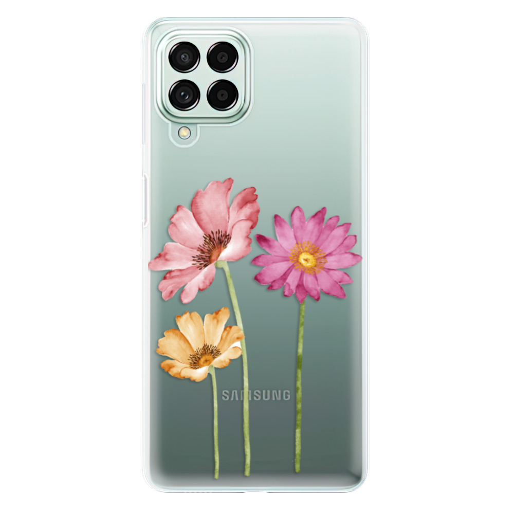 Silikonové odolné pouzdro iSaprio - Three Flowers na mobil Samsung Galaxy M53 5G (Silikonový odolný kryt, obal, pouzdro iSaprio - Three Flowers na mobilní telefon Samsung Galaxy M53 5G)