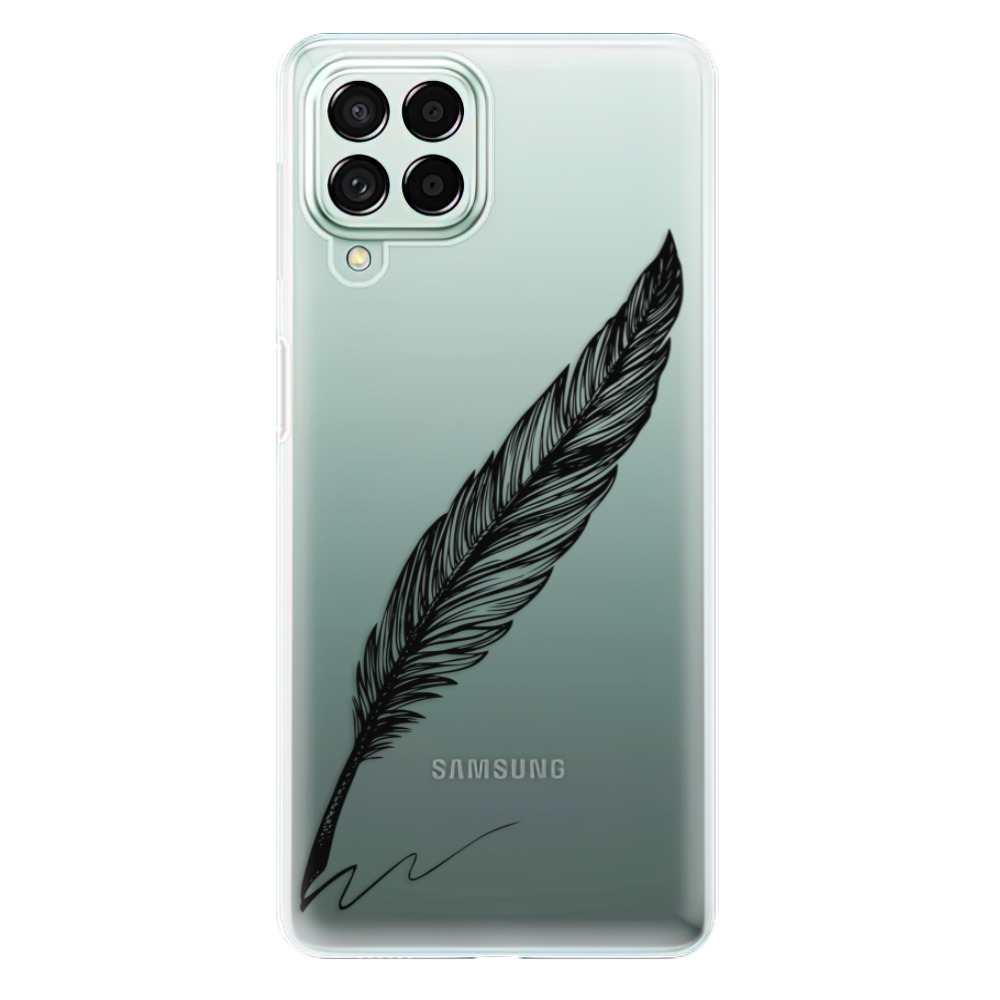 Odolné silikonové pouzdro iSaprio - Writing By Feather - black - Samsung Galaxy M53 5G