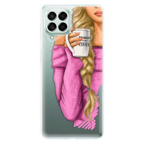 Silikonové odolné pouzdro iSaprio - My Coffe and Blond Girl na mobil Samsung Galaxy M53 5G