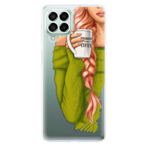 Silikonové odolné pouzdro iSaprio - My Coffe and Redhead Girl na mobil Samsung Galaxy M53 5G