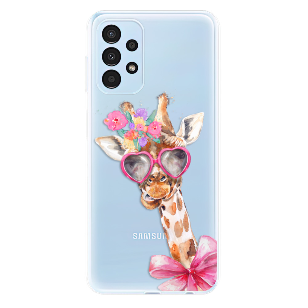 Odolné silikonové pouzdro iSaprio - Lady Giraffe - Samsung Galaxy A13