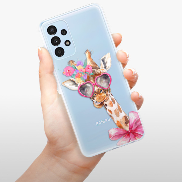 Silikonové pouzdro iSaprio - Samsung Galaxy A13 - Lady Giraffe