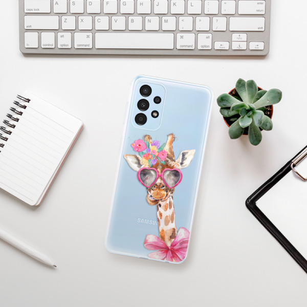 Silikonové pouzdro iSaprio - Samsung Galaxy A13 - Lady Giraffe