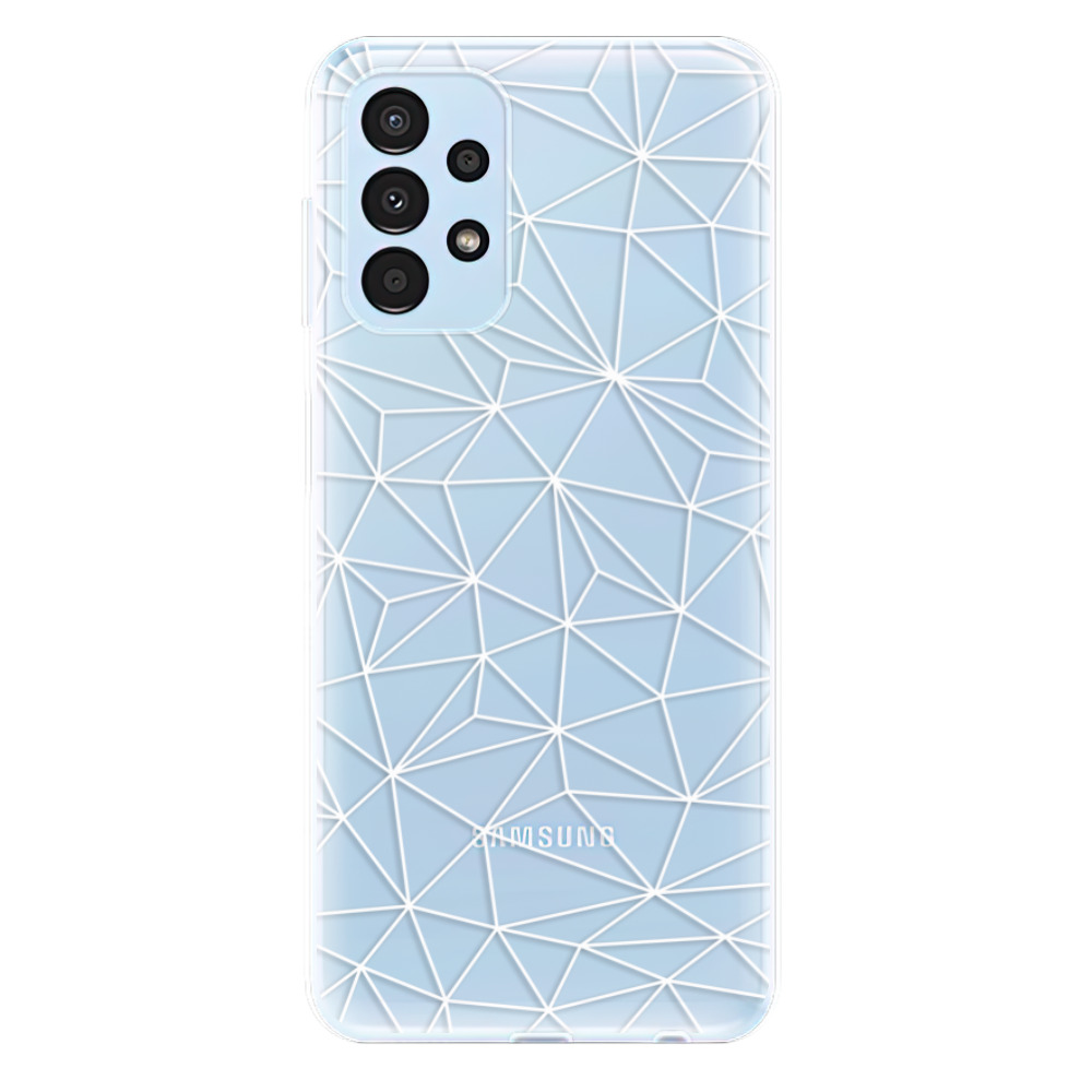 Odolné silikonové pouzdro iSaprio - Abstract Triangles 03 - white - Samsung Galaxy A13