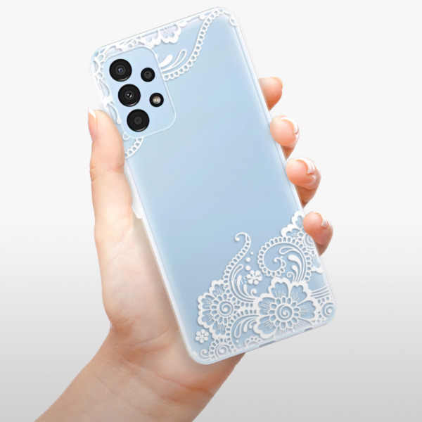Silikonové pouzdro iSaprio - Samsung Galaxy A13 - White Lace 02
