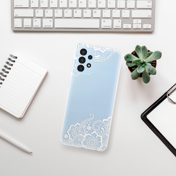 Silikonové pouzdro iSaprio - Samsung Galaxy A13 - White Lace 02