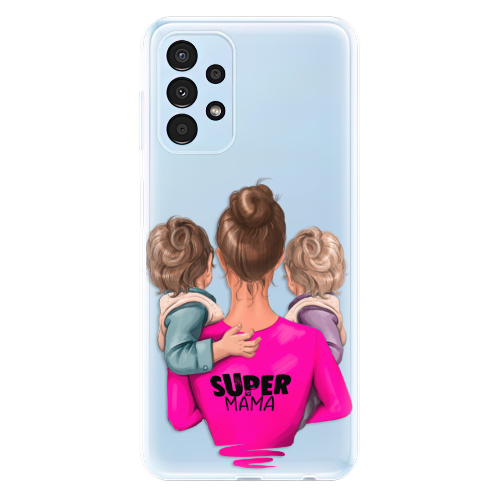 Odolné silikonové pouzdro iSaprio - Super Mama - Two Boys - Samsung Galaxy A13