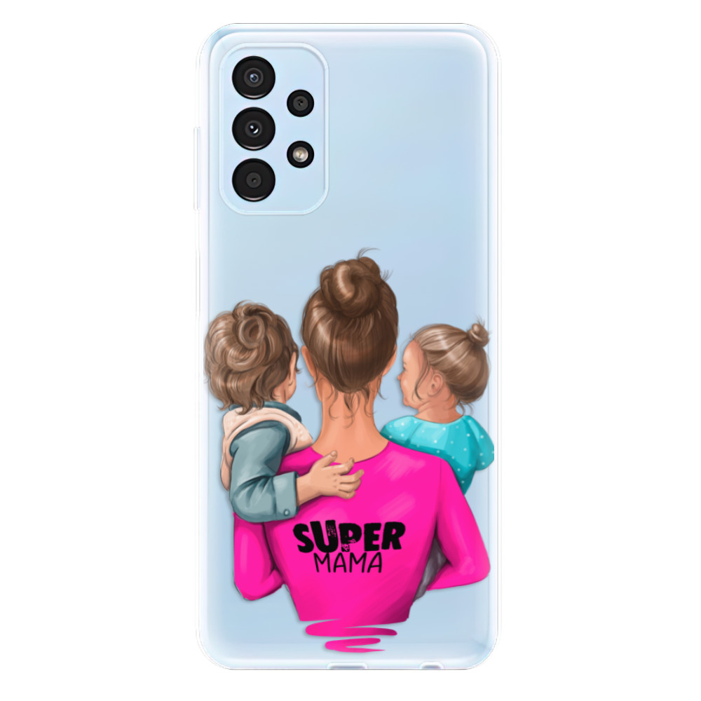 Odolné silikonové pouzdro iSaprio - Super Mama - Boy and Girl - Samsung Galaxy A13