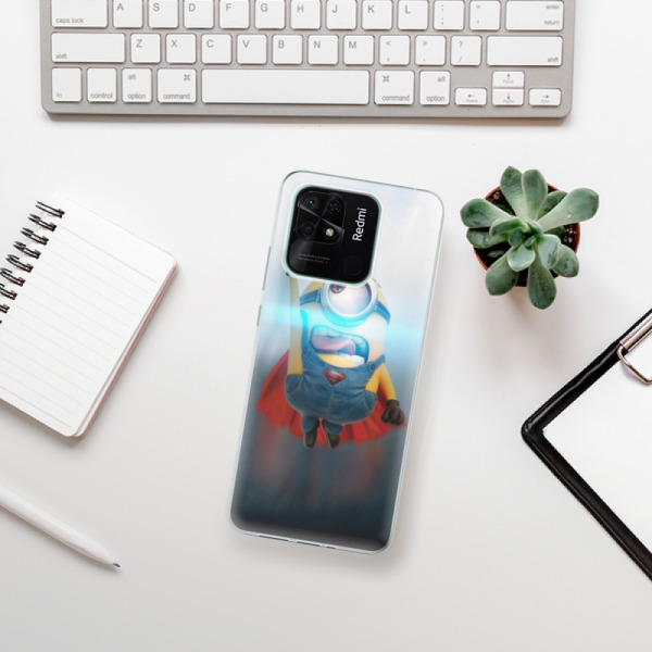 Silikonové pouzdro iSaprio - Xiaomi Redmi 10C - Mimons Superman 02