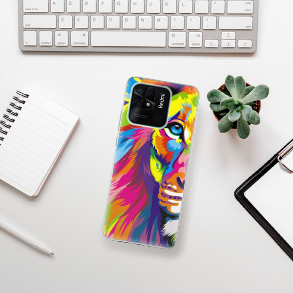 Silikonové pouzdro iSaprio - Xiaomi Redmi 10C - Rainbow Lion