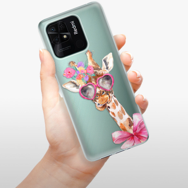 Silikonové pouzdro iSaprio - Xiaomi Redmi 10C - Lady Giraffe