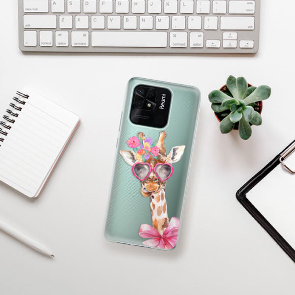 Silikonové pouzdro iSaprio - Xiaomi Redmi 10C - Lady Giraffe