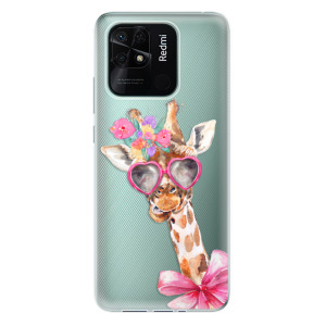 Silikonové pouzdro iSaprio - Xiaomi Redmi 10C - Lady Giraffe