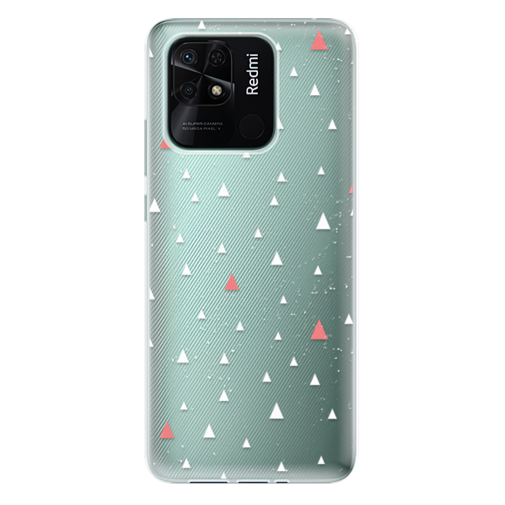 Odolné silikonové pouzdro iSaprio - Abstract Triangles 02 - white - Xiaomi Redmi 10C