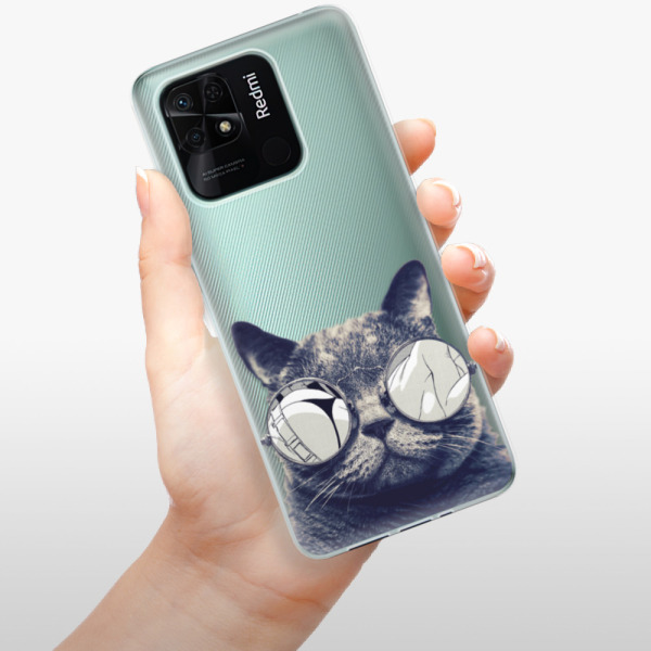 Silikonové pouzdro iSaprio - Xiaomi Redmi 10C - Crazy Cat 01