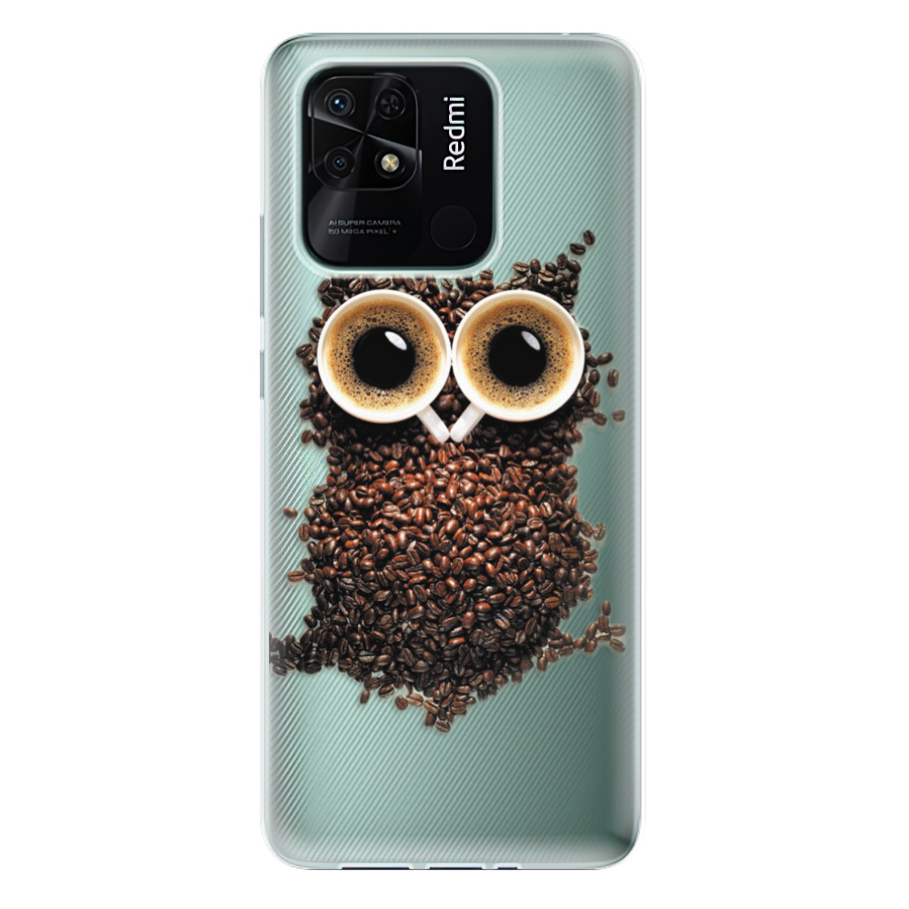 Silikonové odolné pouzdro iSaprio - Owl And Coffee na mobil Xiaomi Redmi 10C (Silikonový odolný kryt, obal, pouzdro iSaprio - Owl And Coffee na mobilní telefon Xiaomi Redmi 10C)