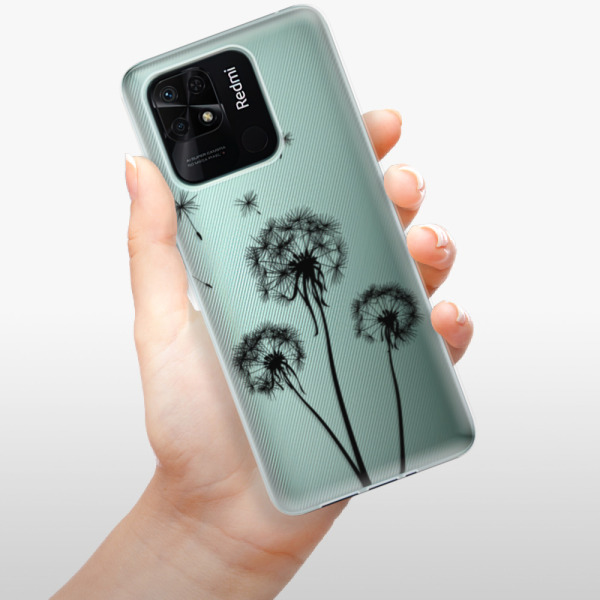 Silikonové pouzdro iSaprio - Xiaomi Redmi 10C - Three Dandelions black