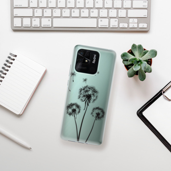 Silikonové pouzdro iSaprio - Xiaomi Redmi 10C - Three Dandelions black