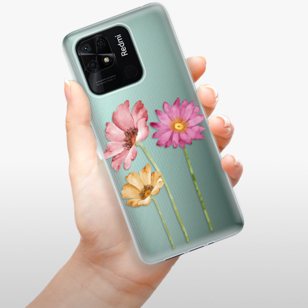 Silikonové pouzdro iSaprio - Xiaomi Redmi 10C - Three Flowers