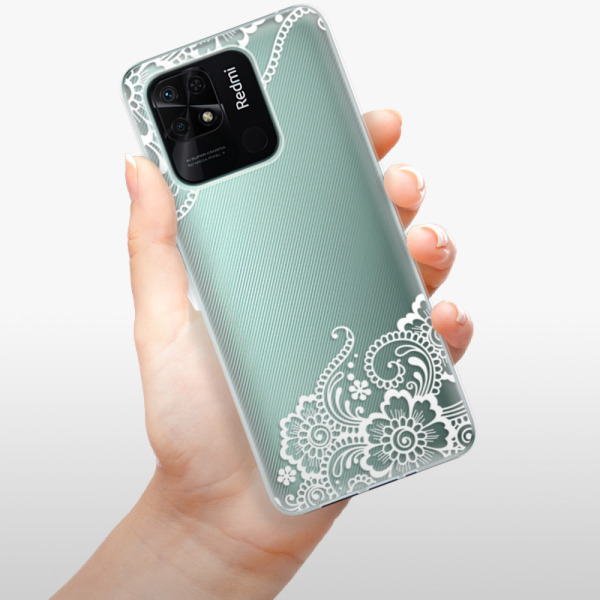 Silikonové pouzdro iSaprio - Xiaomi Redmi 10C - White Lace 02