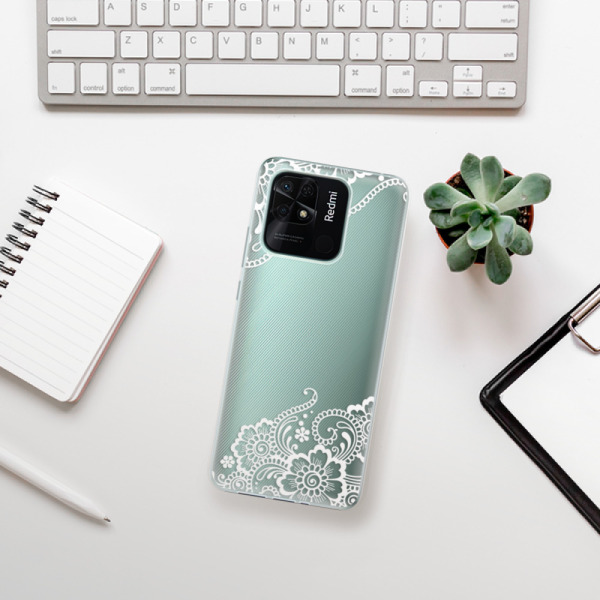 Silikonové pouzdro iSaprio - Xiaomi Redmi 10C - White Lace 02