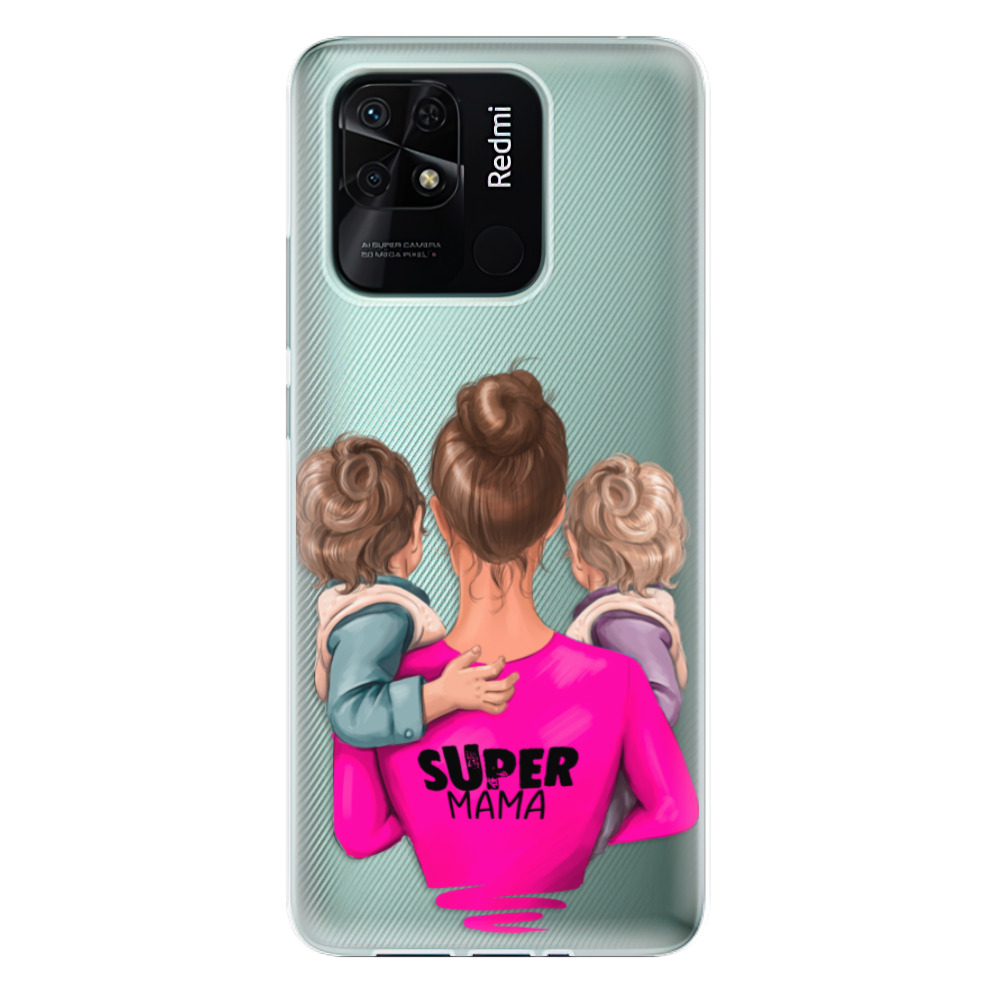 Odolné silikonové pouzdro iSaprio - Super Mama - Two Boys - Xiaomi Redmi 10C