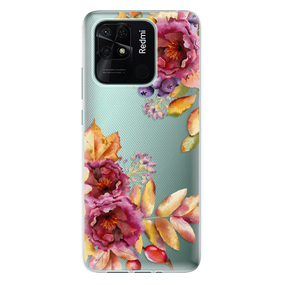 Silikonové odolné pouzdro iSaprio - Fall Flowers na mobil Xiaomi Redmi 10C (Silikonový odolný kryt, obal, pouzdro iSaprio - Fall Flowers na mobilní telefon Xiaomi Redmi 10C)