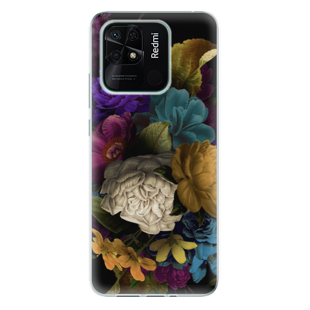 Silikonové odolné pouzdro iSaprio - Dark Flowers na mobil Xiaomi Redmi 10C (Silikonový odolný kryt, obal, pouzdro iSaprio - Dark Flowers na mobilní telefon Xiaomi Redmi 10C)